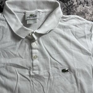 Lacoste Men's Short Sleeve Polo Shirt, Regular Fit Size Small Classic White